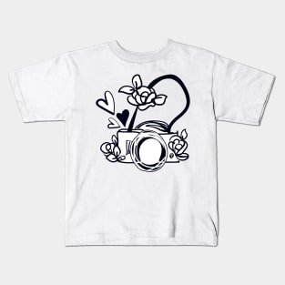 digital camera with flowers Kids T-Shirt